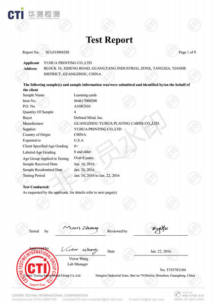 China GUANGZHOU TAIDE PAPER PRODUCTS CO.,LTD. certificaciones